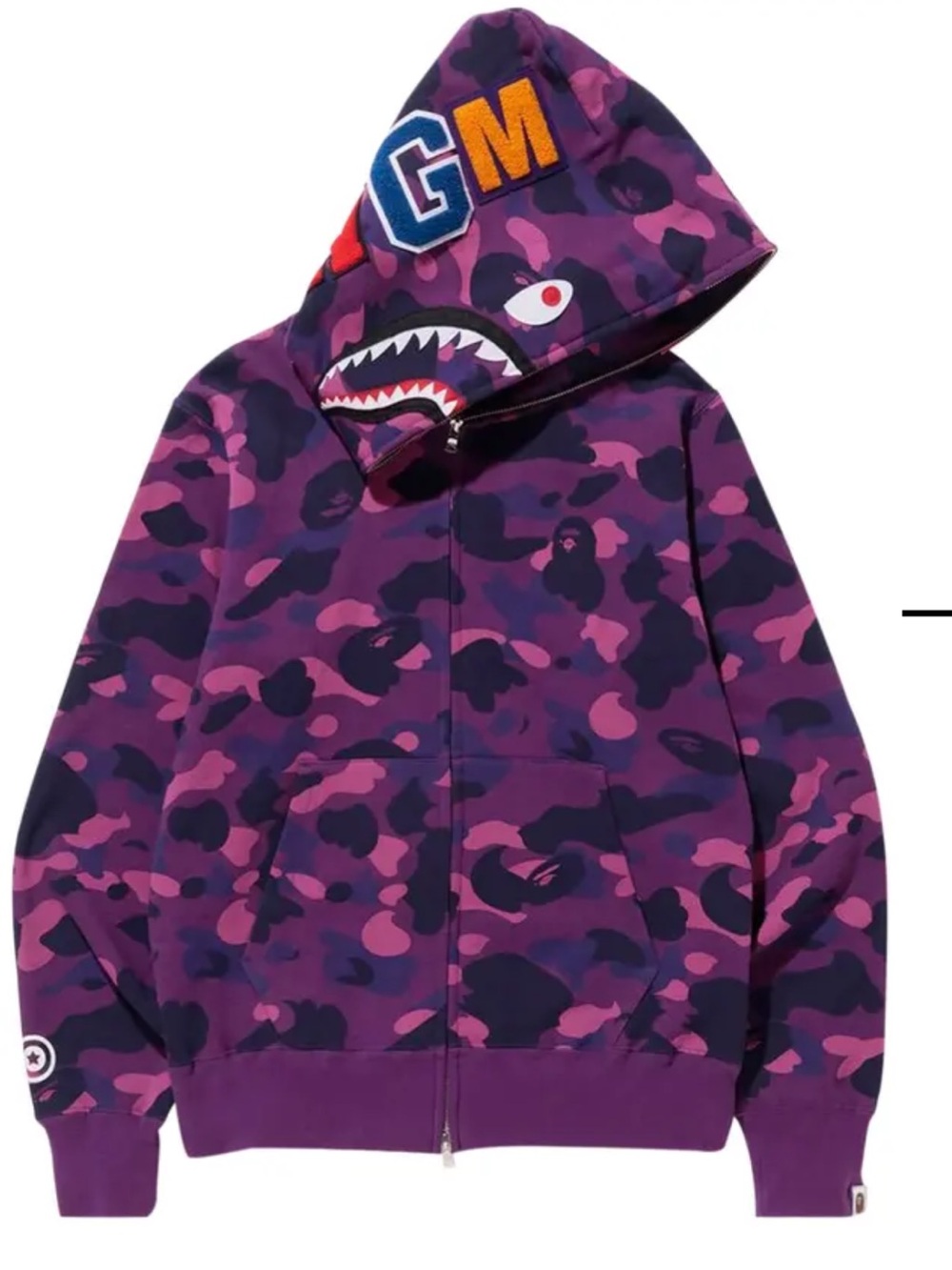 A bathing ape The BAPE Color Camo Shark Full Zip Hoodie FW21 Purple